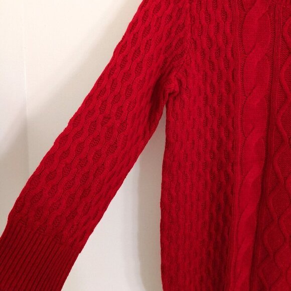 NWOT LOFT Wool/Cotton/Rabbit Hair Blend Cable Knit Cozy Sweater Size M - Picture 9 of 11